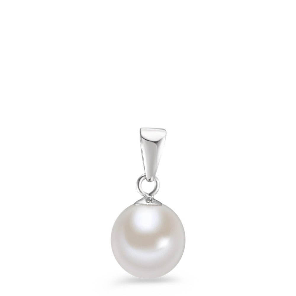 Pendentif Or blanc 18K perle d'eau douce