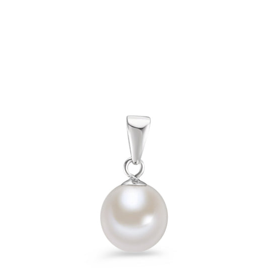 Pendentif Or blanc 18K perle d'eau douce