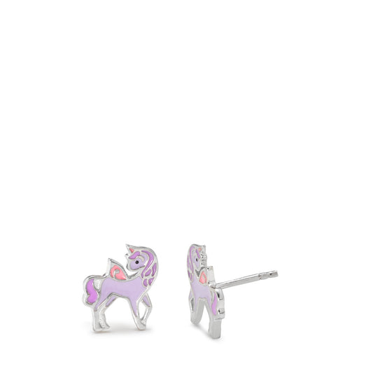 Clous d'oreilles Argent Rhodié Licorne Ø10 mm