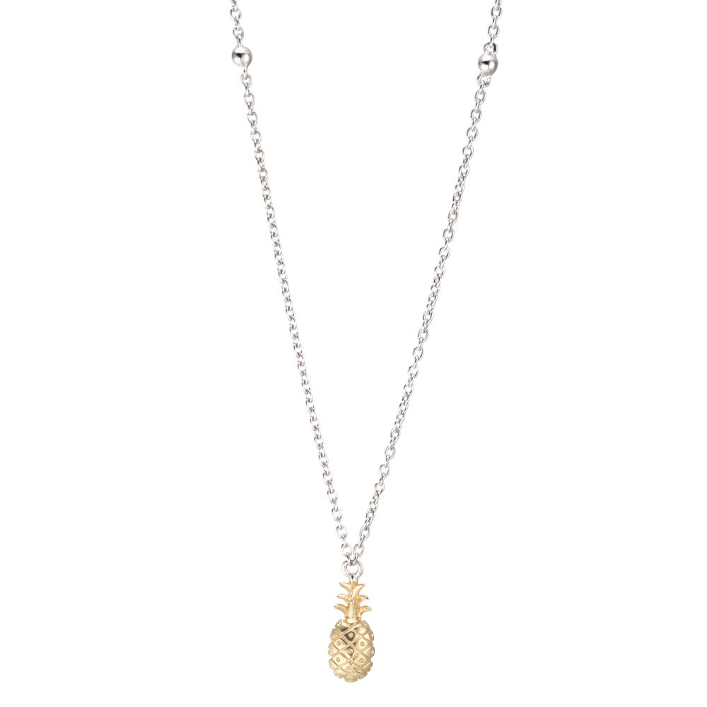 Collier Silber gelb bicolor Ananas