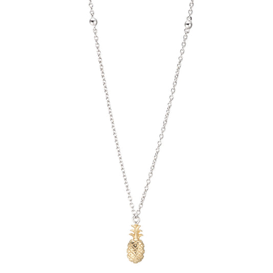 Collier Silber gelb bicolor Ananas