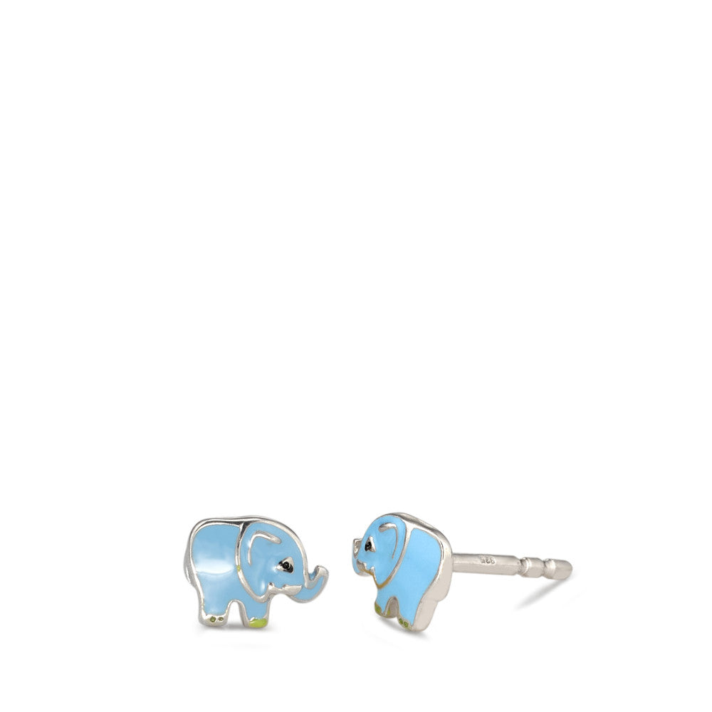 Clous d'oreilles Argent Laqué Éléphant Ø5 mm