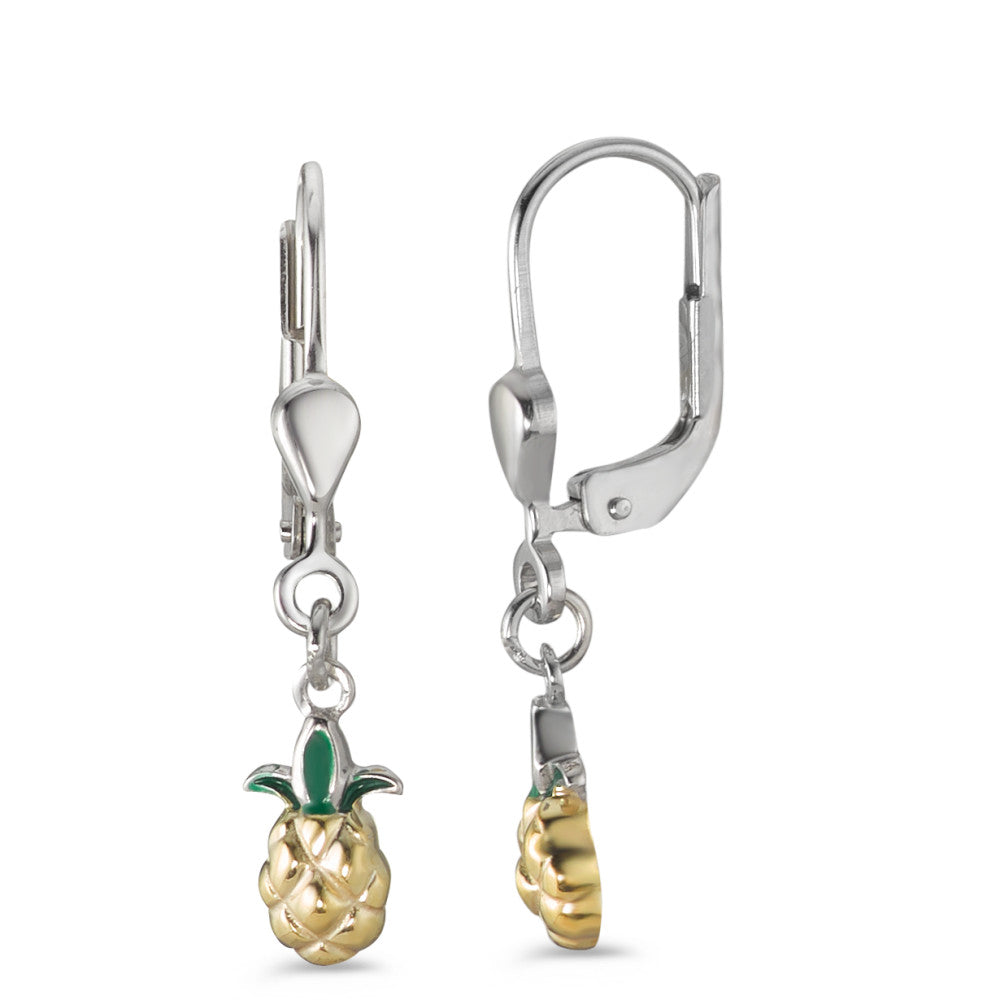 Pendant d'oreilles Argent jaune Bicolore Ananas