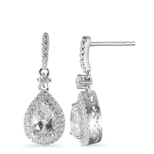 Pendant d'oreilles Argent Zircone Rhodié