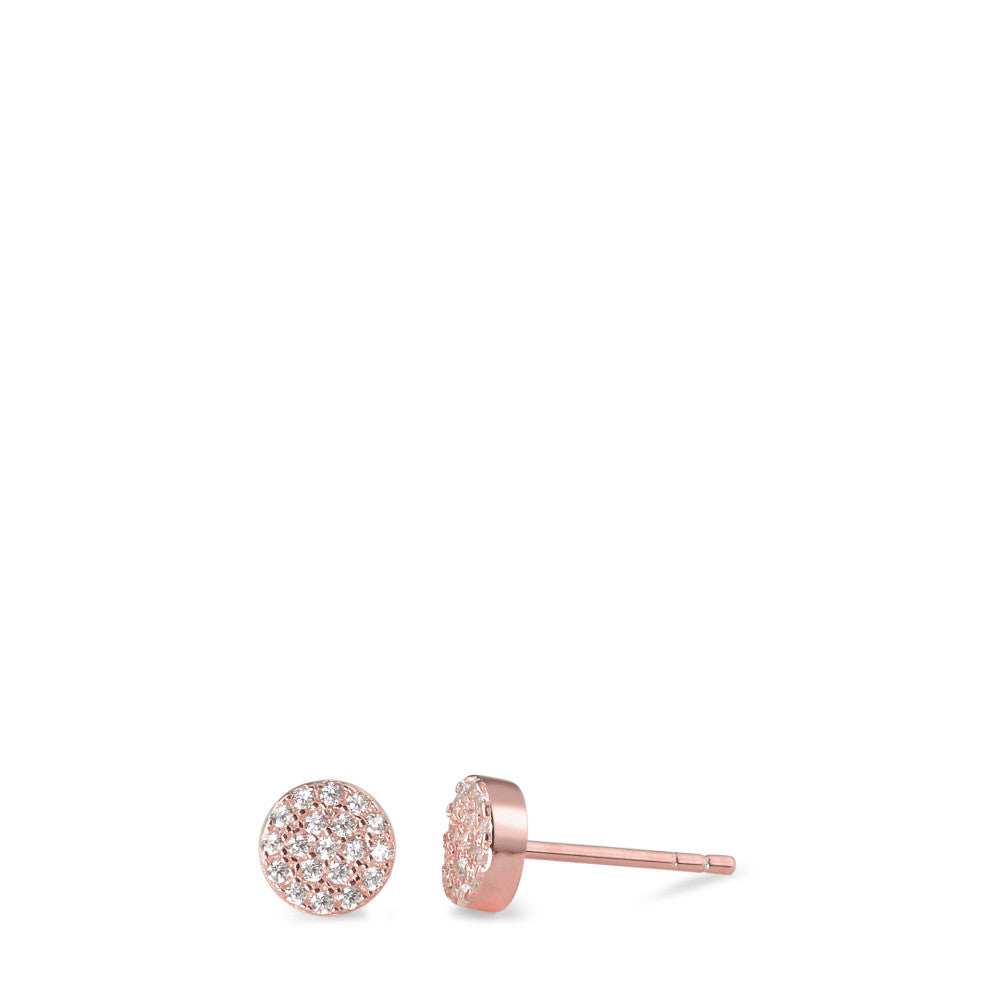 Ohrstecker Silber Zirkonia rosé vergoldet Ø6 mm