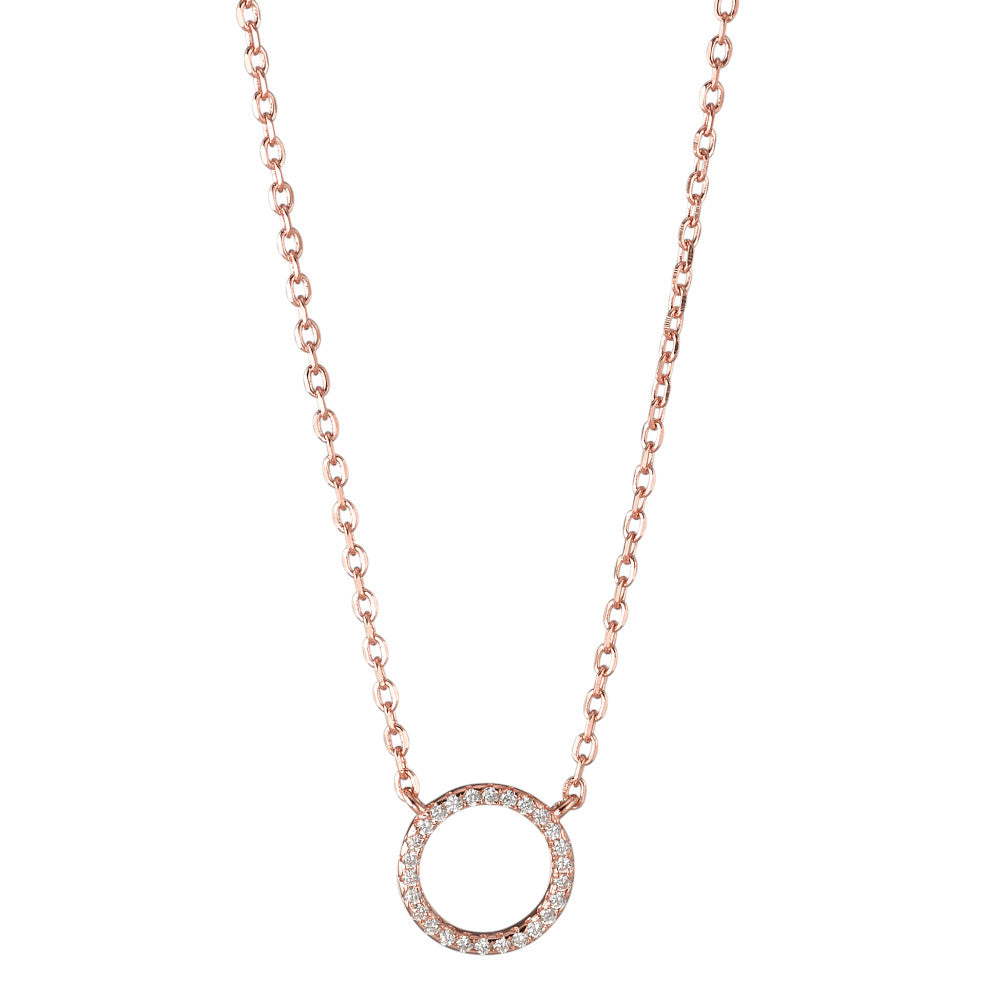 Collana Argento Zirconia rosa dorato 40-45 cm