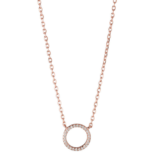 Collier Argent Zircone rosé Plaqué or 40-45 cm