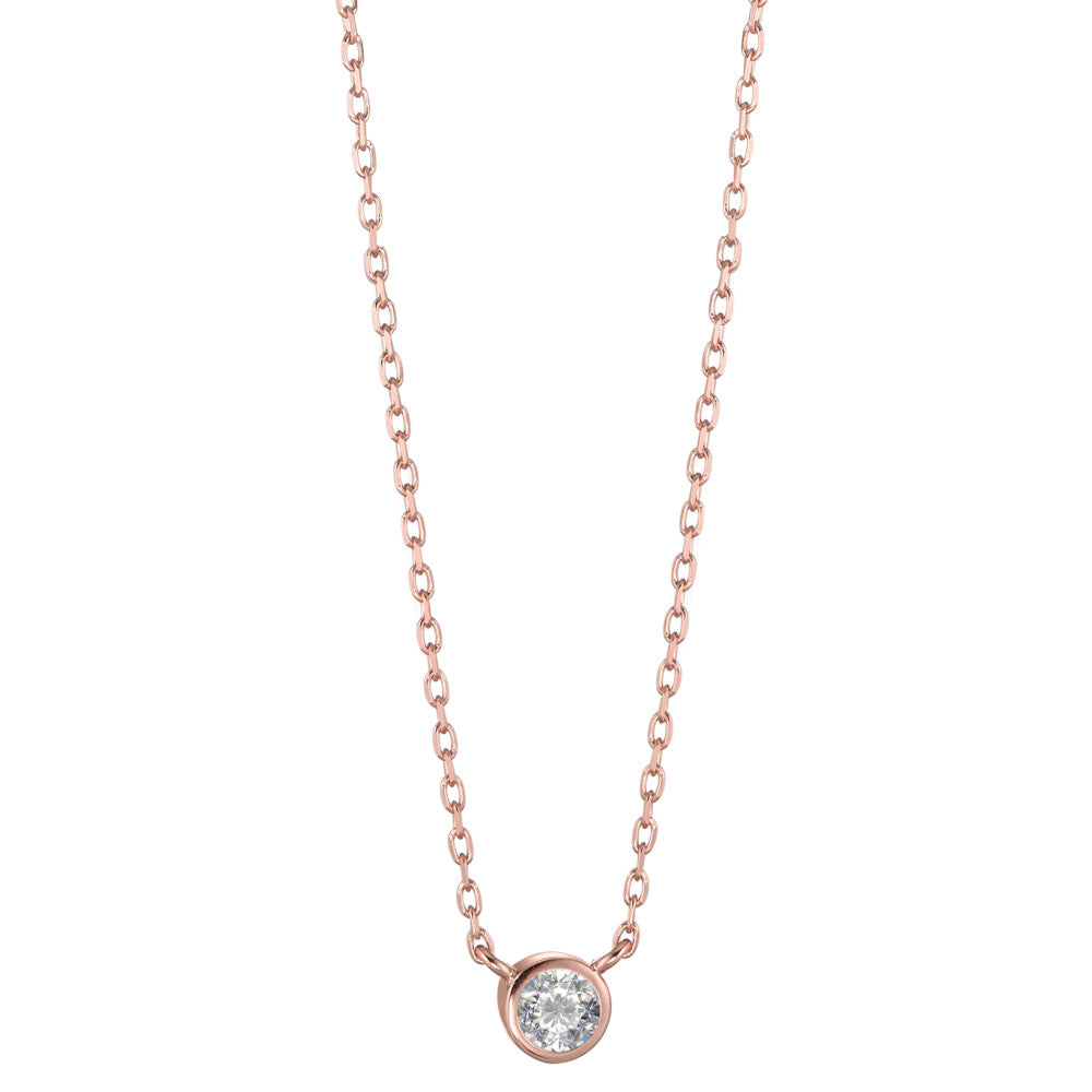 Collier Silber Zirkonia rosé vergoldet verstellbar