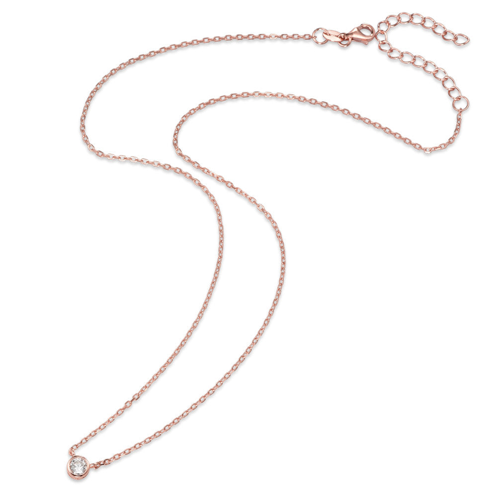 Collier Argent Zircone rosé Plaqué or 40-45 cm