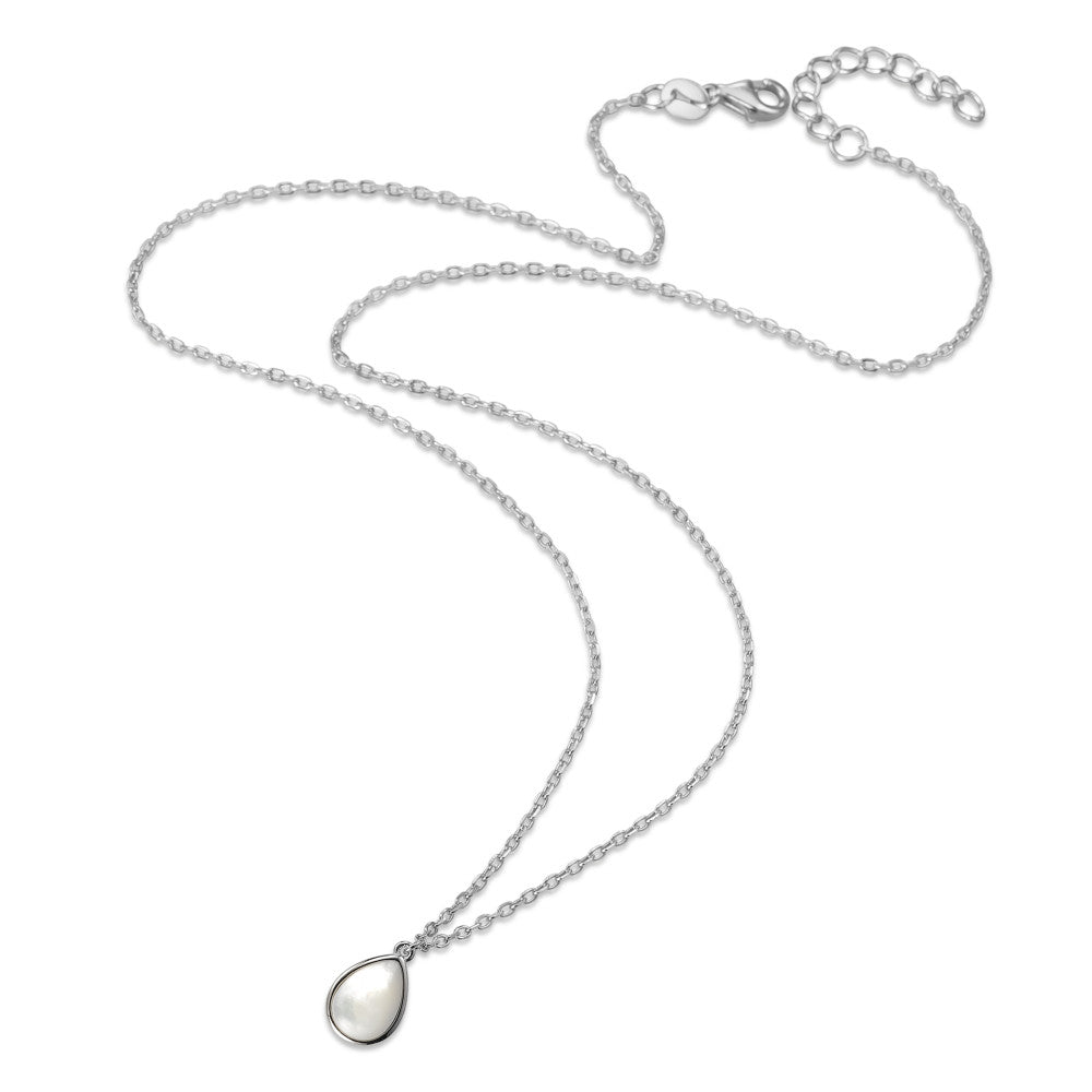 Collier Argent Rhodié nacre 42-45 cm