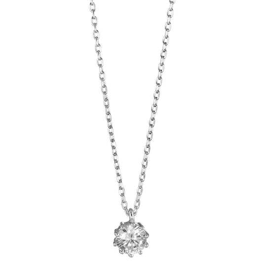 Collana Argento Zirconia rodiato 40-45 cm Ø6 mm