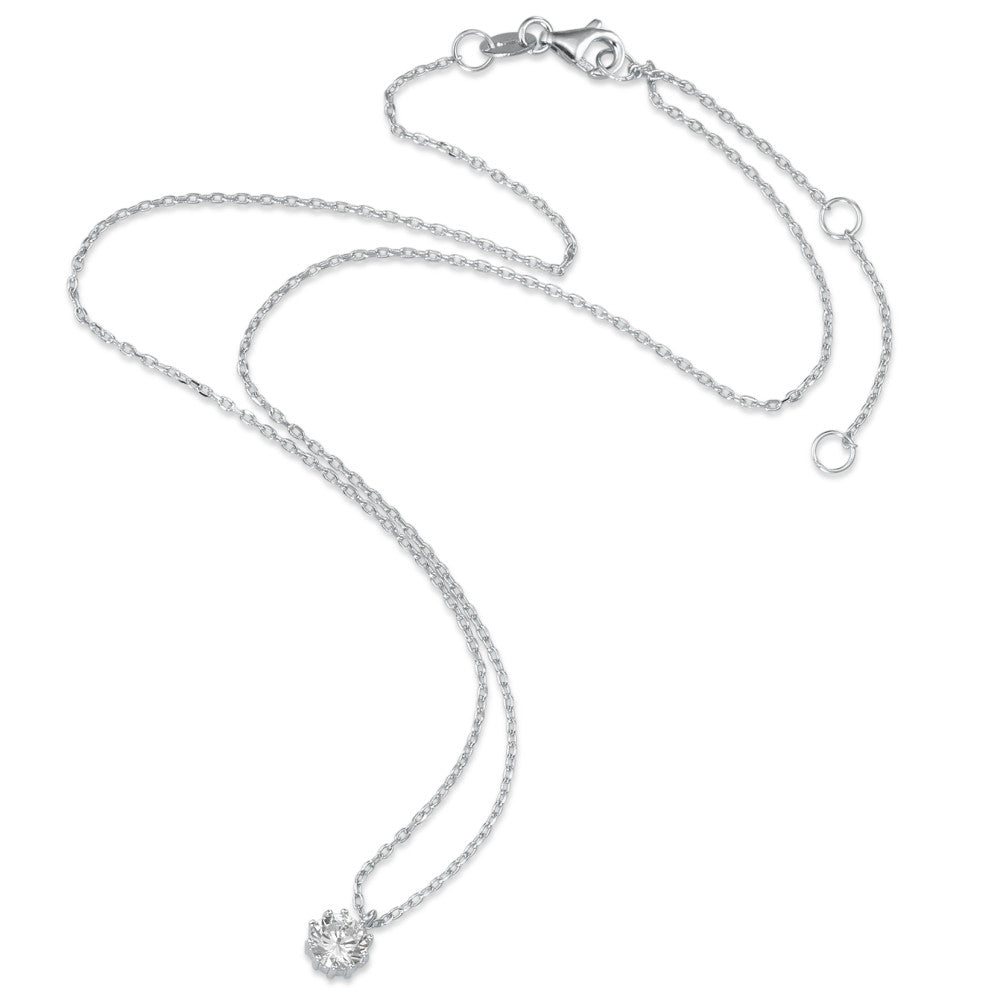 Collana Argento Zirconia rodiato 40-45 cm Ø6 mm