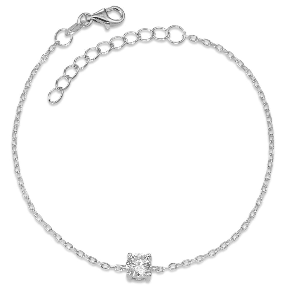 Bracciale Argento Zirconia rodiato 16-19 cm Ø5 mm