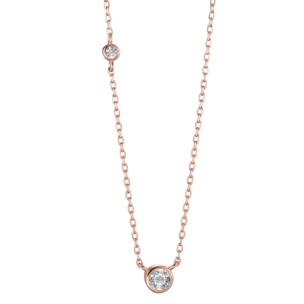 Collier Argent Zircone rosé Plaqué or 40-45 cm