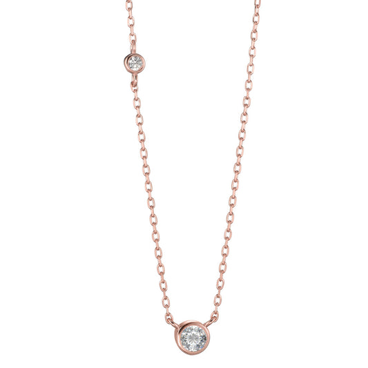 Collana Argento Zirconia rosa dorato 40-45 cm