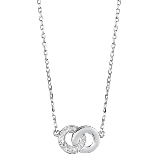 Collana Argento Zirconia rodiato 40-45 cm