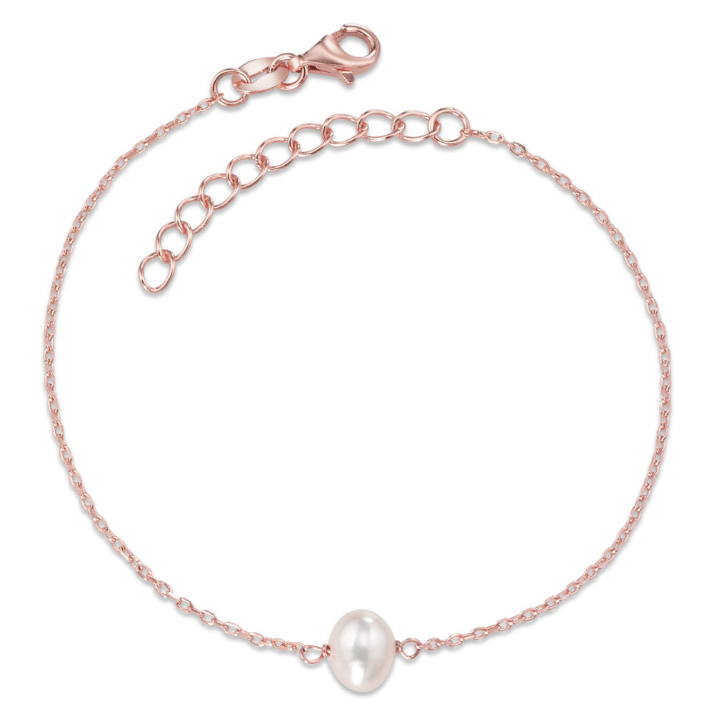 Bracciale Argento rosa dorato Perla coltivata d'acqua dolce 16-19 cm