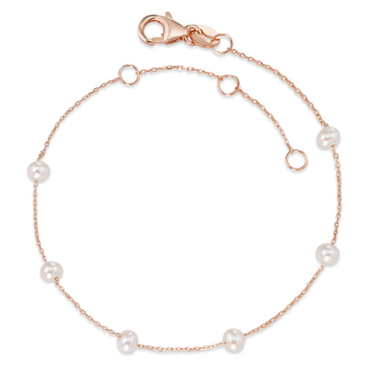 Bracciale Argento rosa dorato Perla coltivata d'acqua dolce 16-19 cm