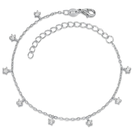 Armband Silber Zirkonia 8 Steine rhodiniert verstellbar