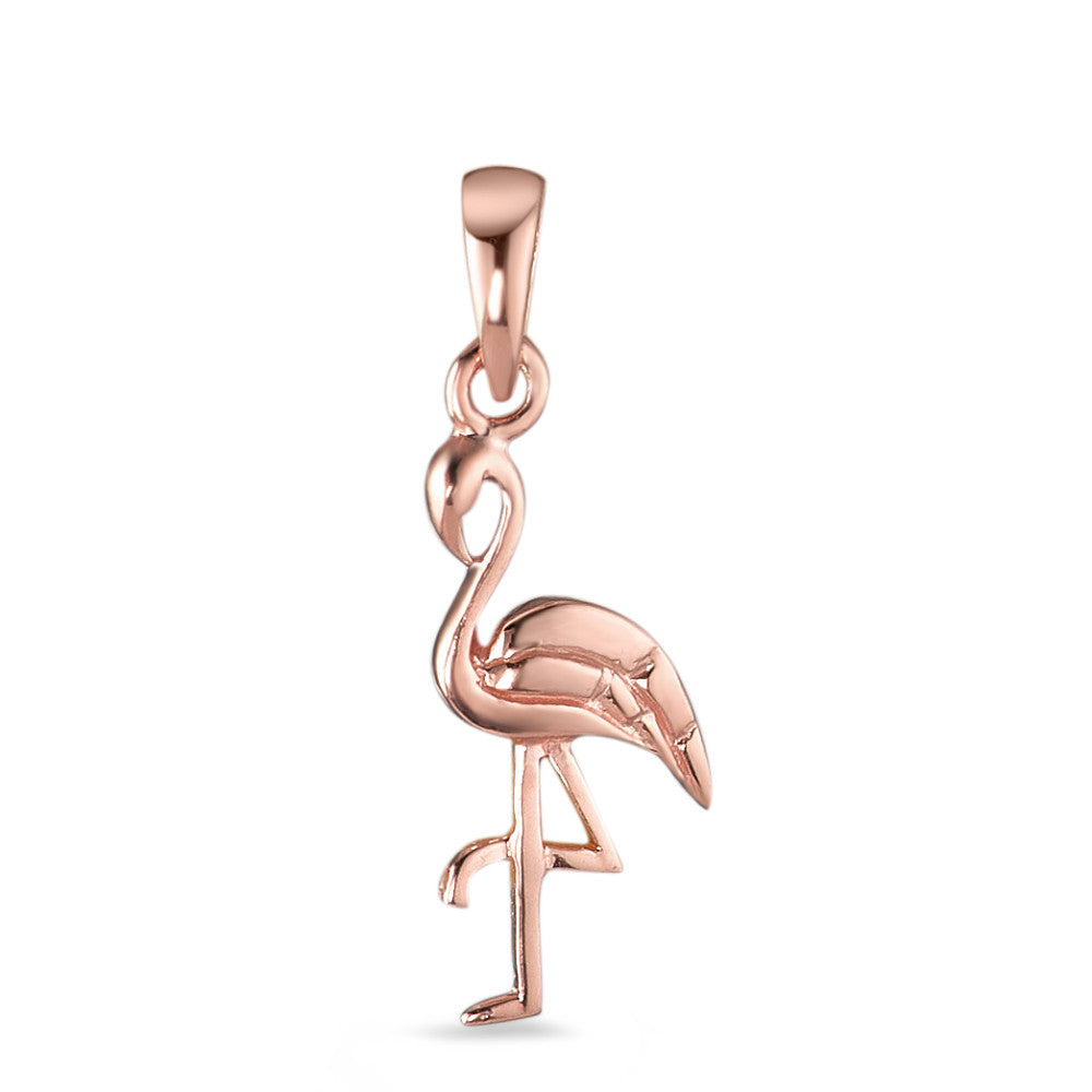 Pendentif Argent rosé Plaqué or Flamant Rose