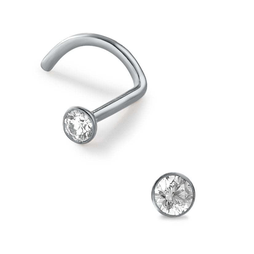 Clous de nez Titane Zircone blanc Ø2.4 mm