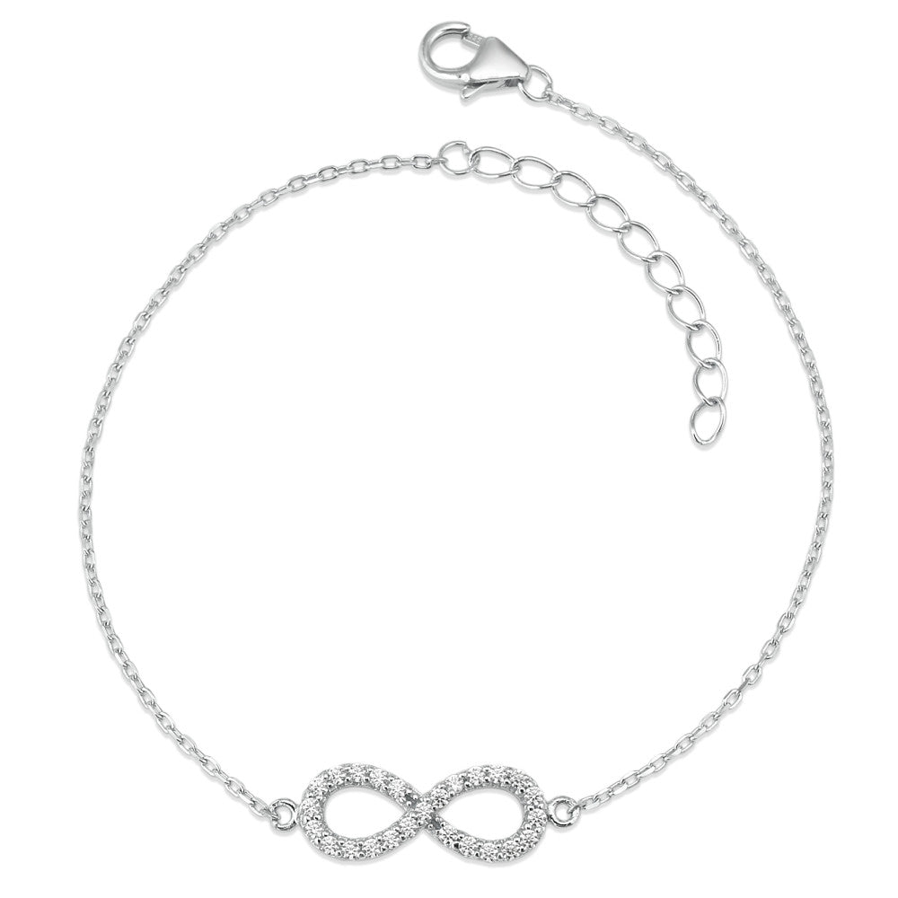 Armband Silber Zirkonia rhodiniert Infinity verstellbar