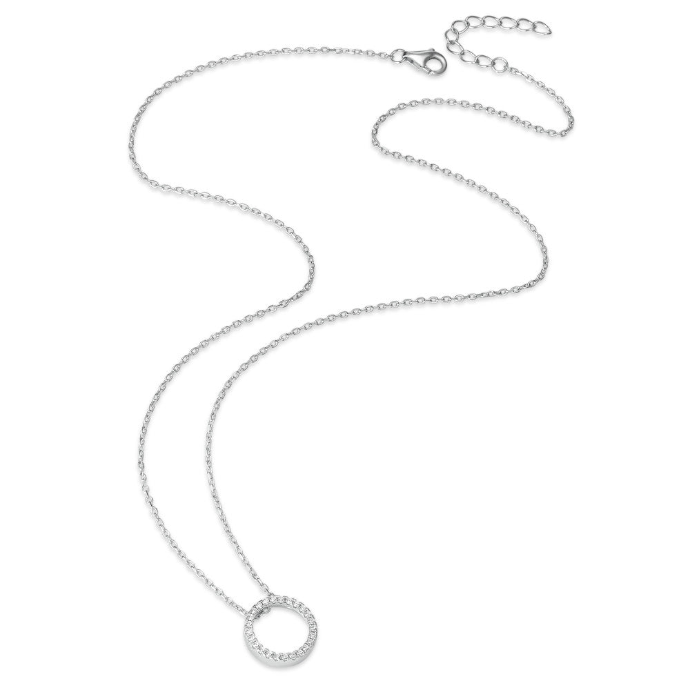 Collier Silber Zirkonia rhodiniert verstellbar Ø12 mm