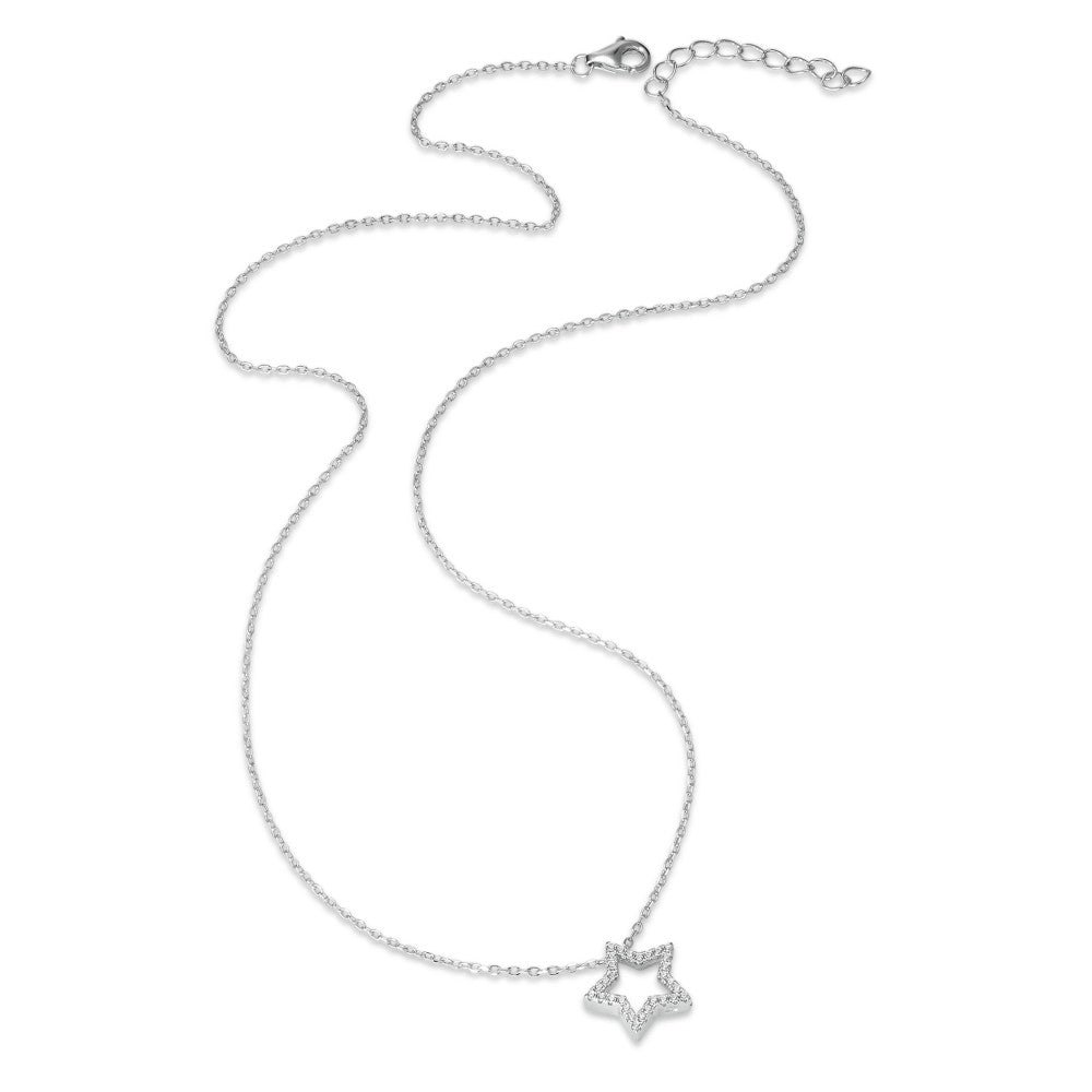 Collana Argento Zirconia rodiato Stella 40-43 cm