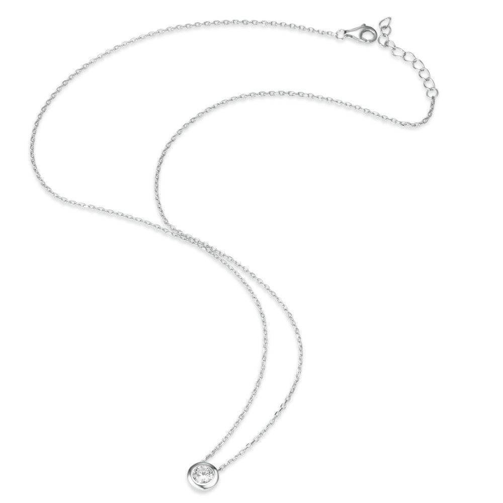 Collier Silber Zirkonia rhodiniert verstellbar Ø8 mm