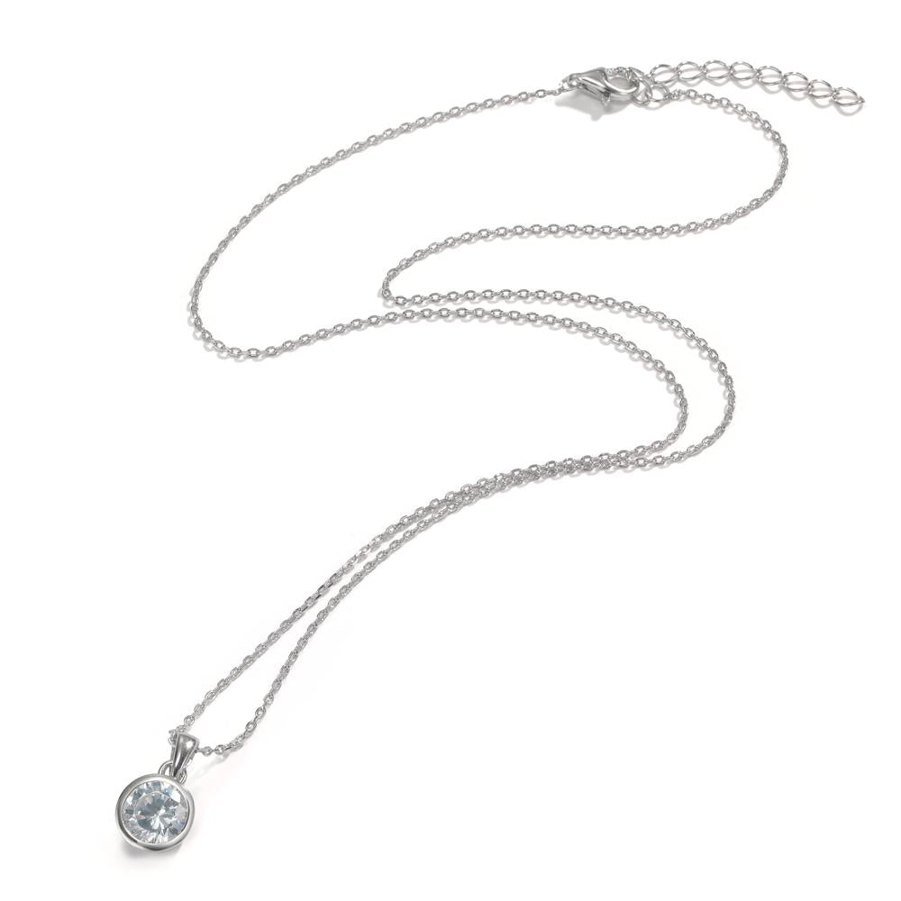 Collier Argent Zircone Rhodié 40-43 cm Ø9 mm