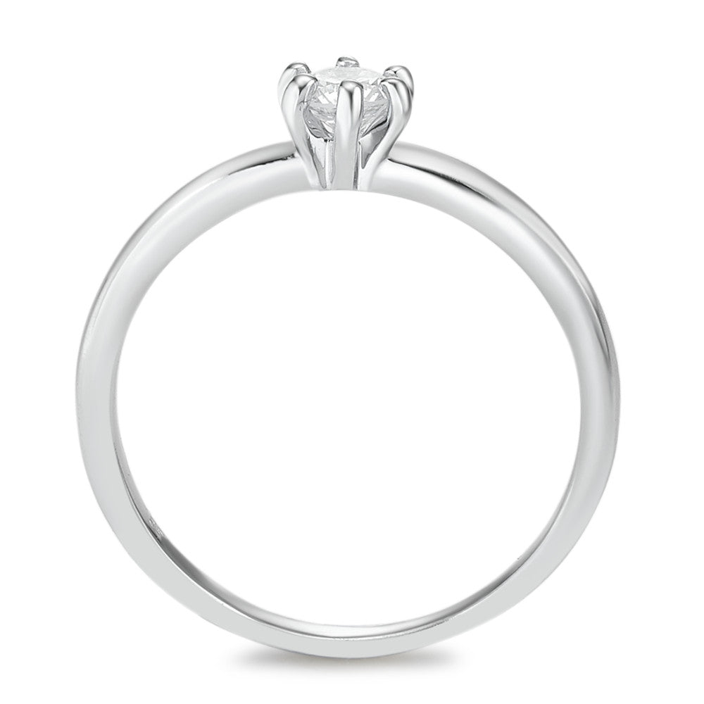 Bague solitaire Or blanc 18K Diamant blanc, 0.25 ct, brillant, w-si