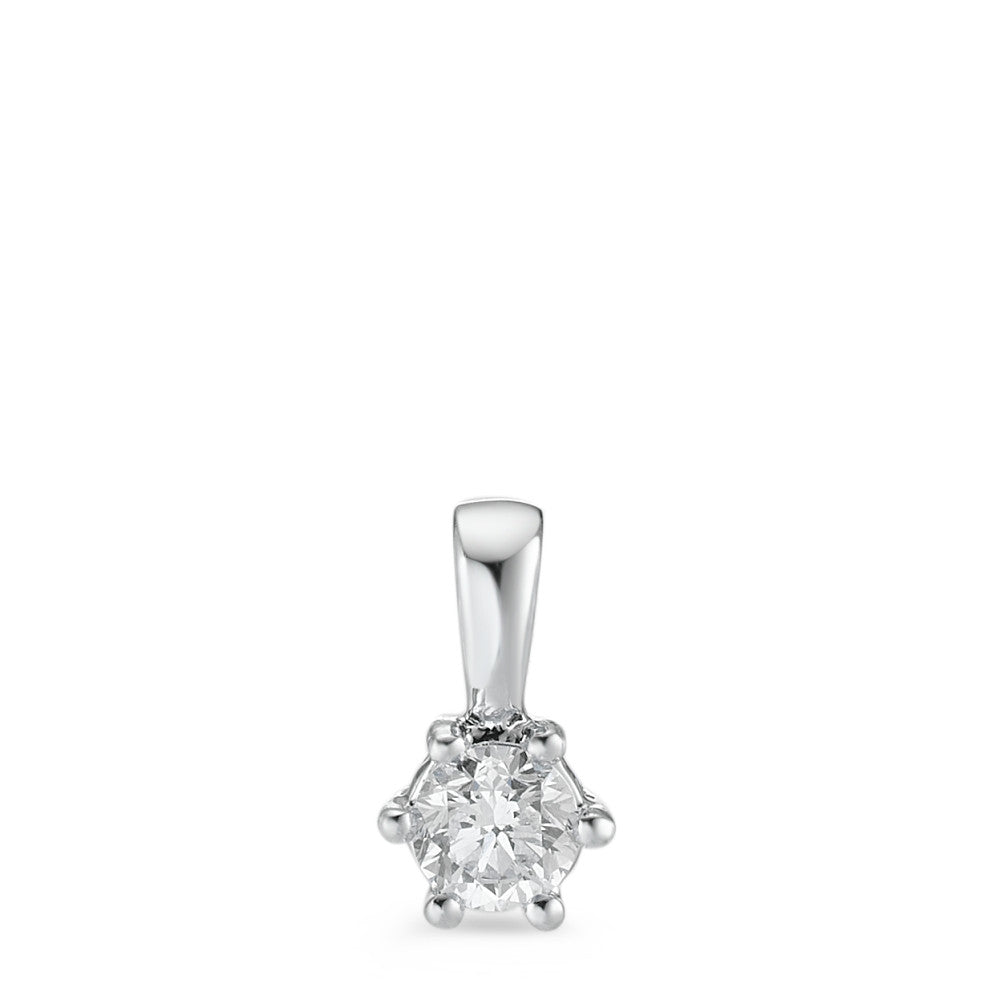 Pendentif Or blanc 18K Diamant blanc, 0.25 ct, brillant, w-si Ø5 mm