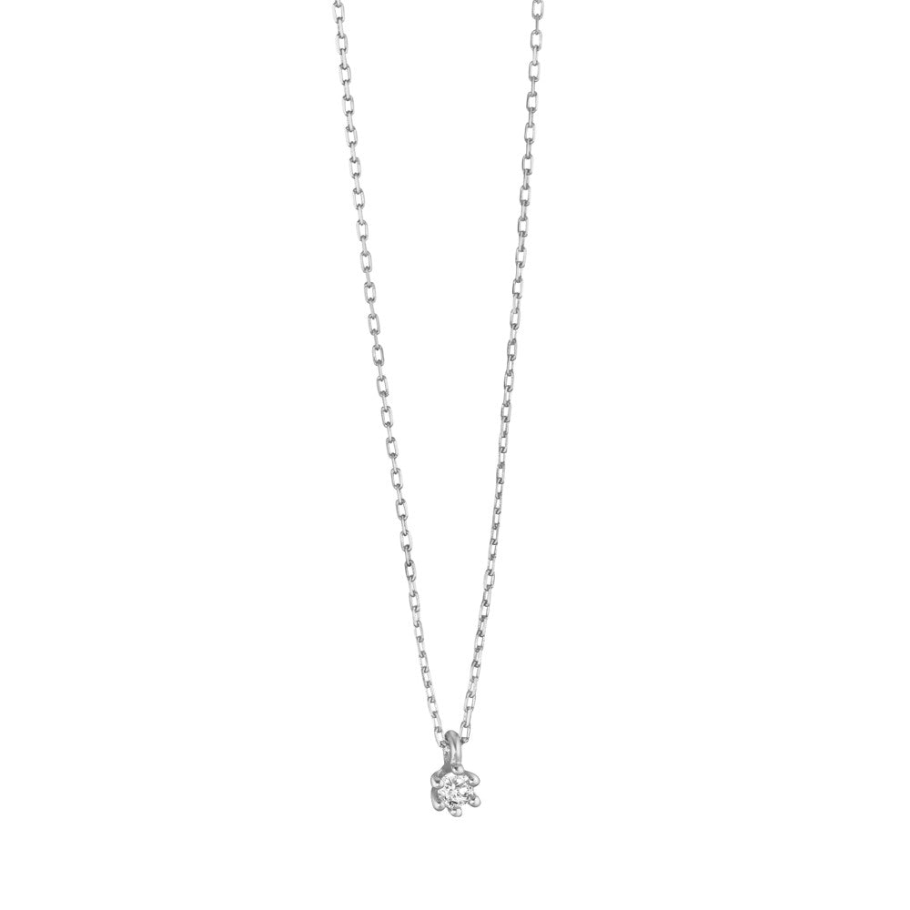 Collier Or blanc 9K Diamant 0.03 ct, w-pi1 38-42 cm