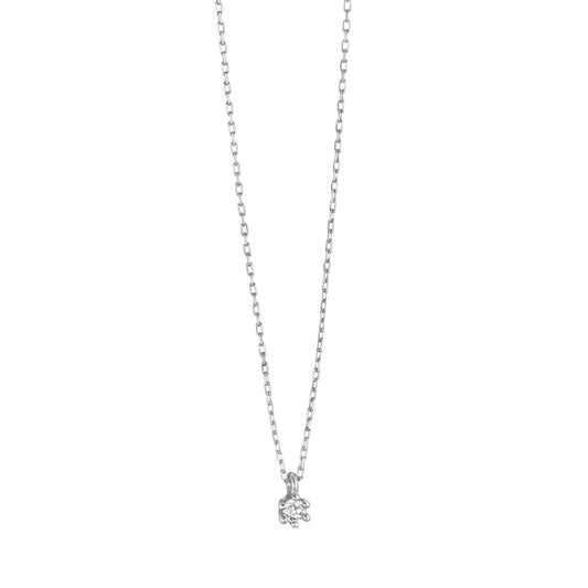 Collana Oro bianco 375/9K Diamante 0.03 ct, w-pi1 38-42 cm