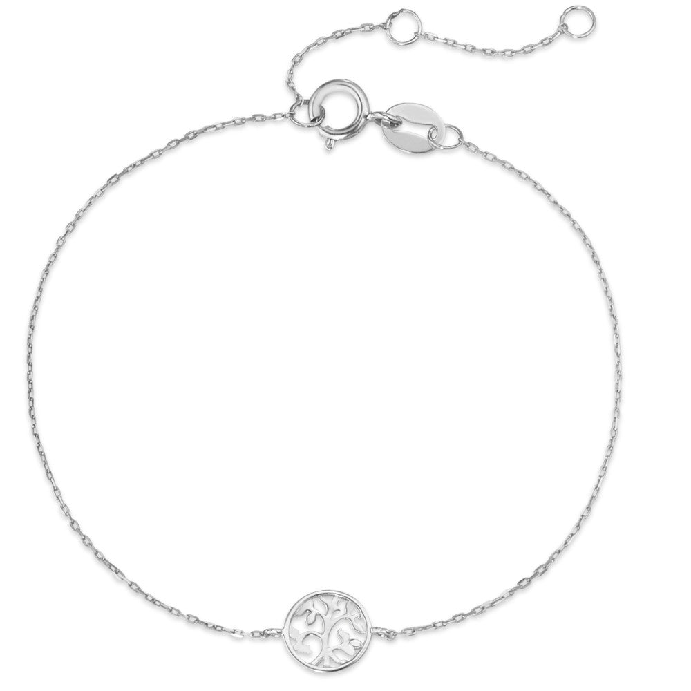 Bracelet Or blanc 9K Arbre de la vie 15-18 cm