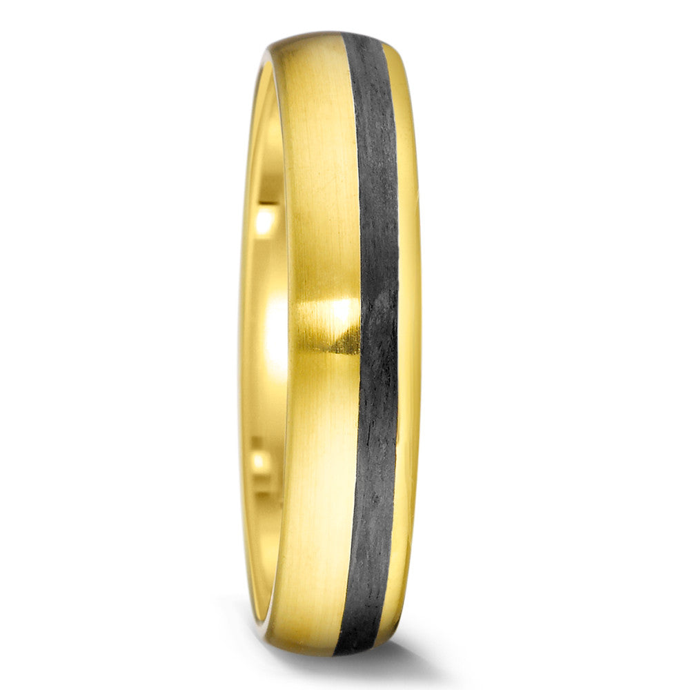 Anello del partner Oro giallo 585/14 kt, Carbonio