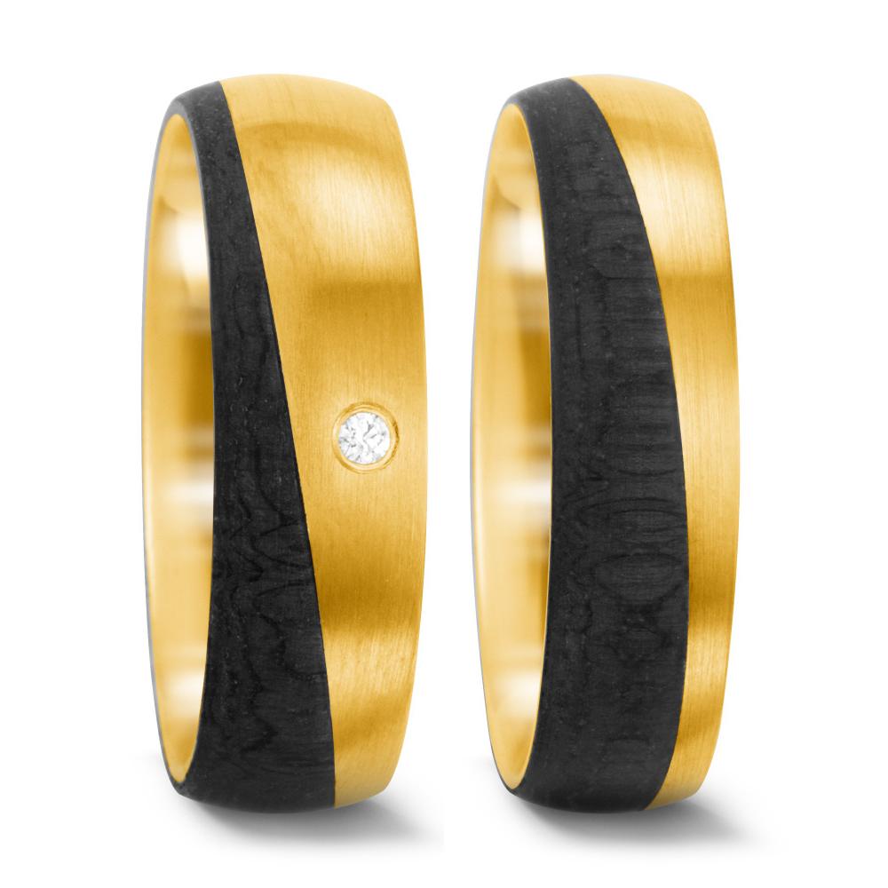 Alliance Or jaune 14K, Carbone