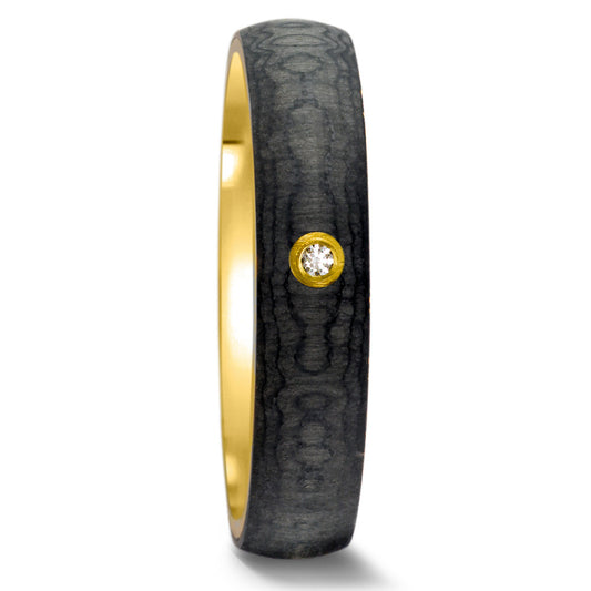 Anello del partner Oro giallo 585/14 kt, Carbonio Diamante 0.015 ct, tw-si