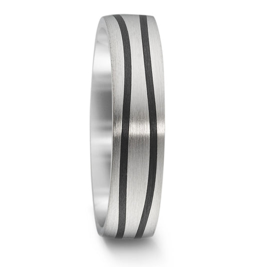 Partnerring 585/14 K Weissgold, Carbon