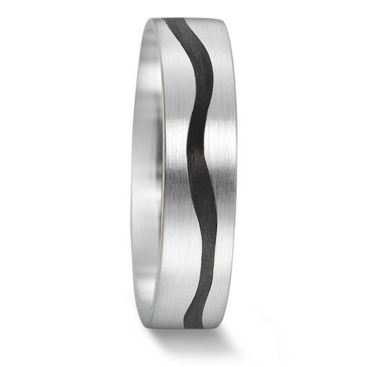 Partnerring 585/14 K Weissgold, Carbon