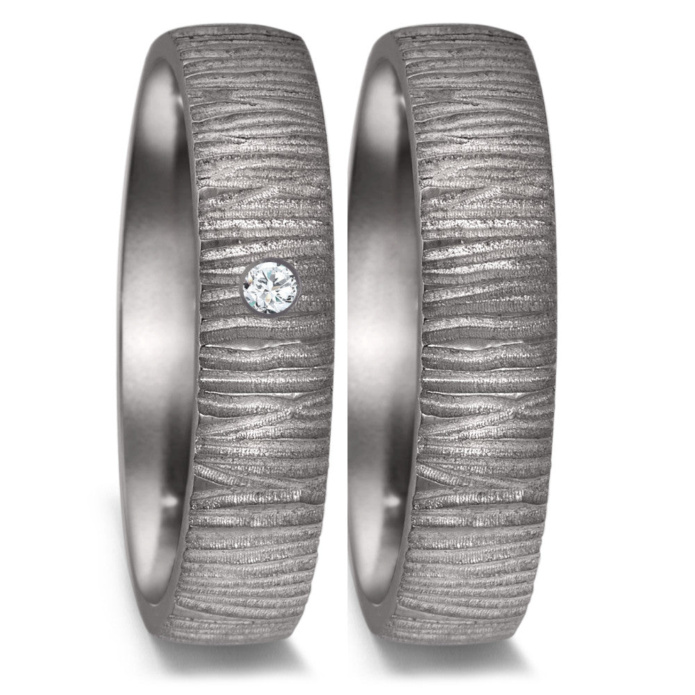 Partnerring 999 Tantal Diamant 0.03 ct, w-si