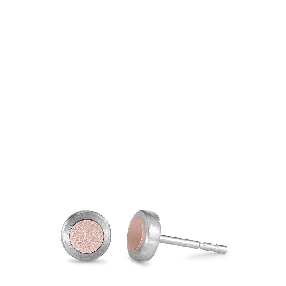 Ohrstecker Edelstahl, Aluminium rosé eloxiert Ø6 mm