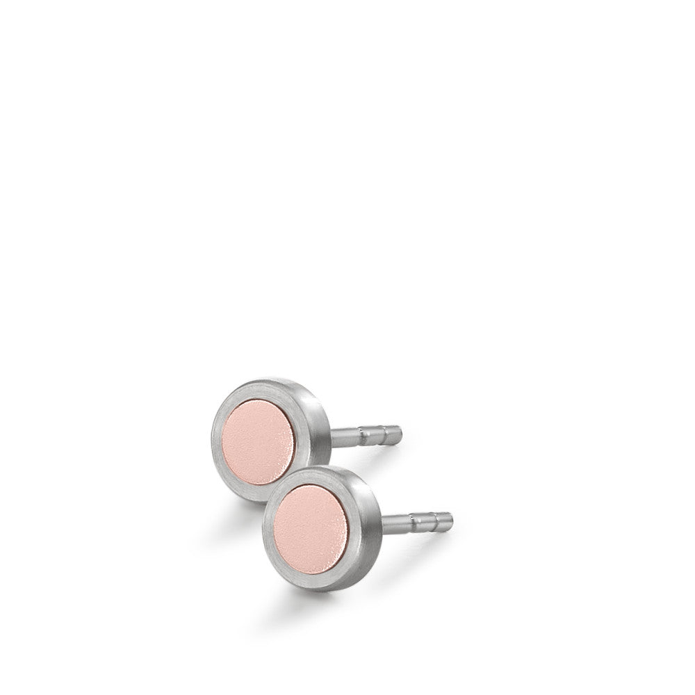 Clous d'oreilles Acier inoxydable, Aluminium rosé Anodisé Ø6 mm