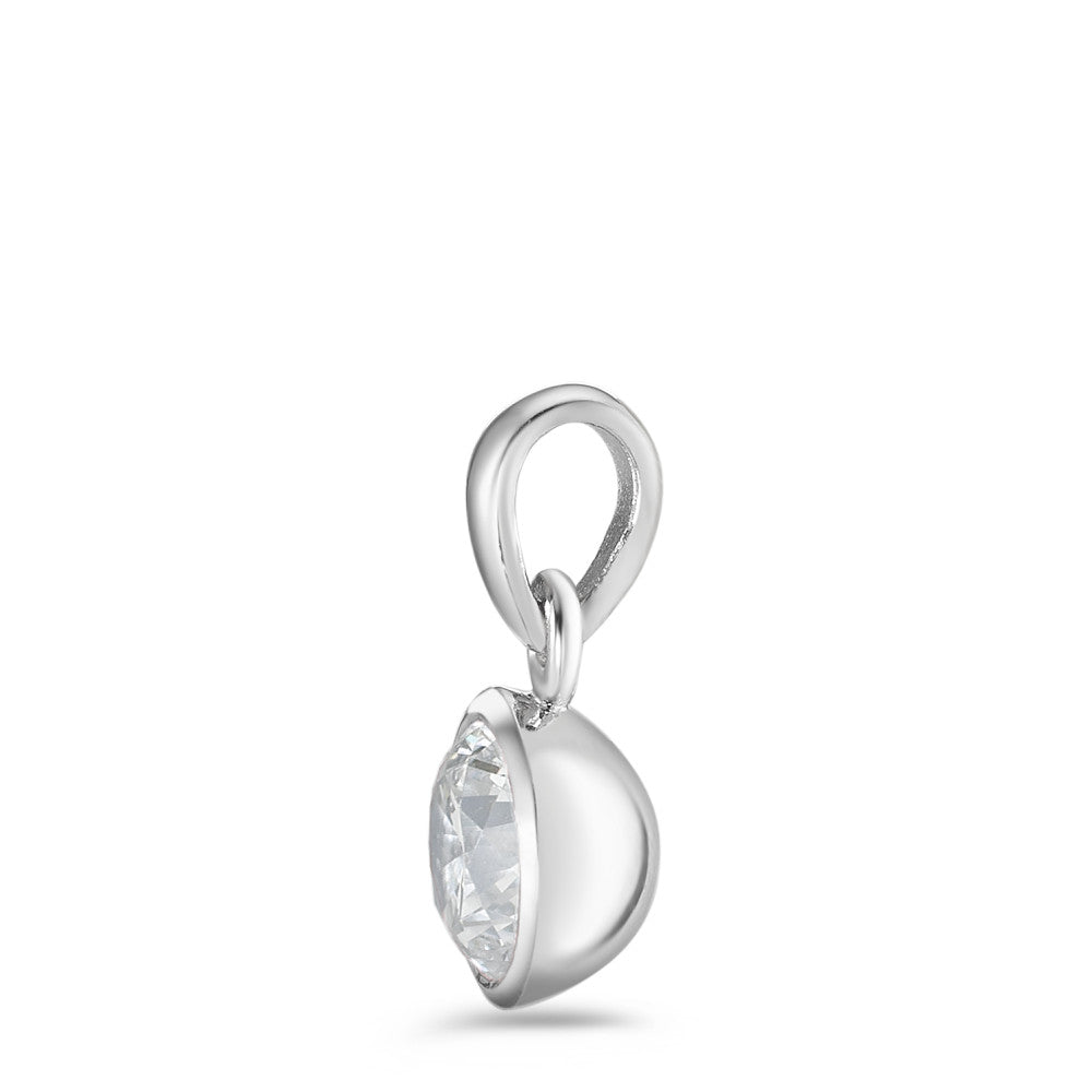 Ciondolo Argento Zirconia bianco rodiato Ø7.5 mm