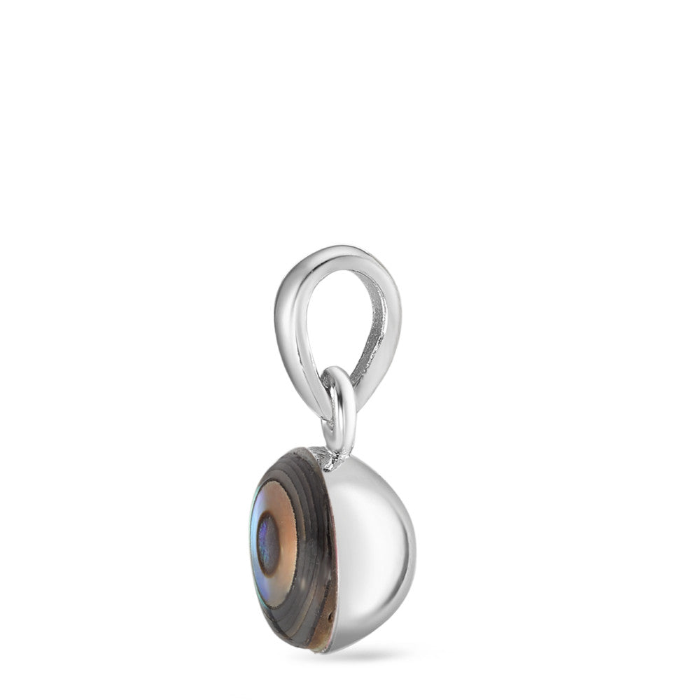 Pendentif Argent Abalone Rhodié Ø7 mm