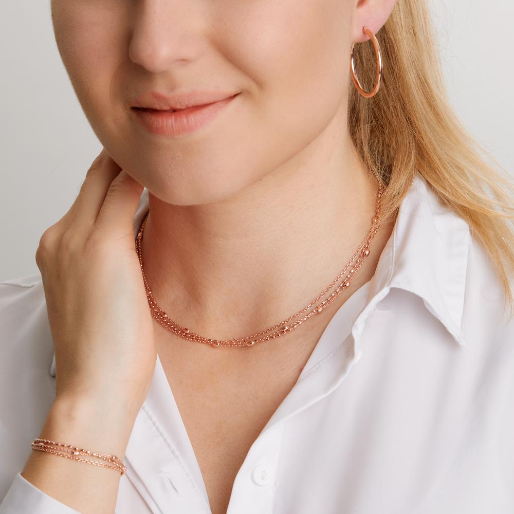 Collier Argent rosé Plaqué or 41-43 cm