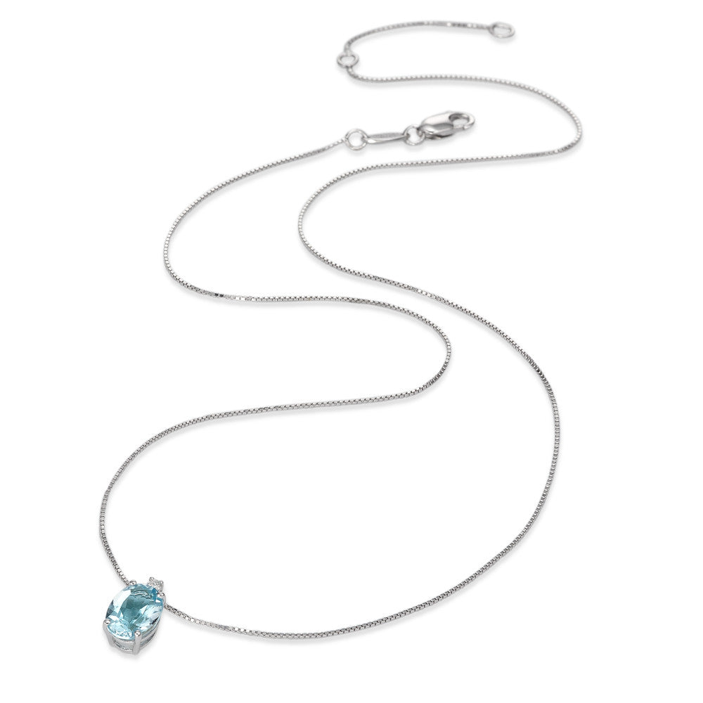 Collana Oro bianco 750/18 carati Topazio 0.02 ct, 2 pietra, w-si 39-42 cm