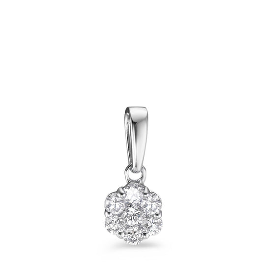 Pendentif Or blanc 9K Diamant 0.18 ct, 7 Pierres, w-si Ø5 mm