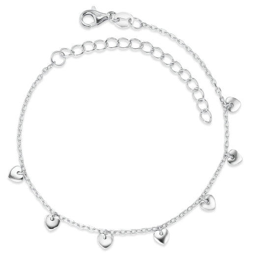 Bracelet Argent Rhodié Coeur 16-19 cm