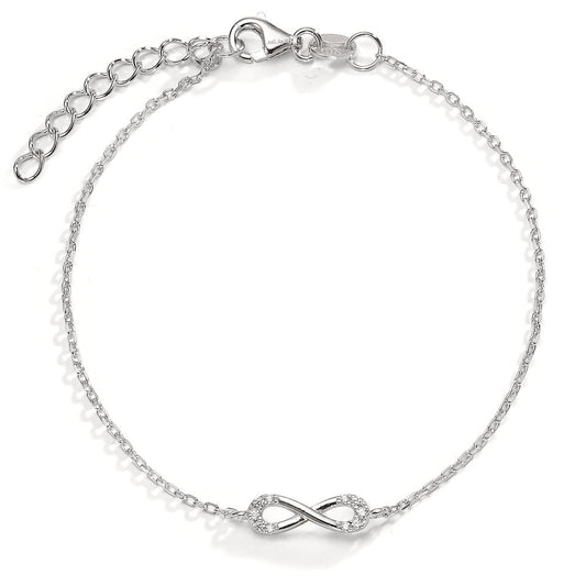 Armband Silber Zirkonia rhodiniert Infinity verstellbar